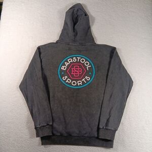 Barstool Sports Hoodie Mens Large Gray Pullover HeavyWeight Logo